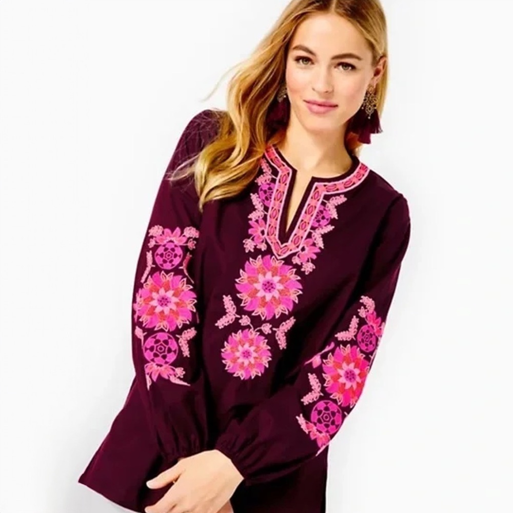 Lilly Pulitzer - Coretta Tunic Top - Cherry Ganache